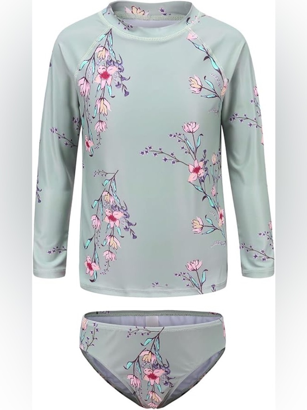 Girls Long Sleeve Rashguard Swim Set